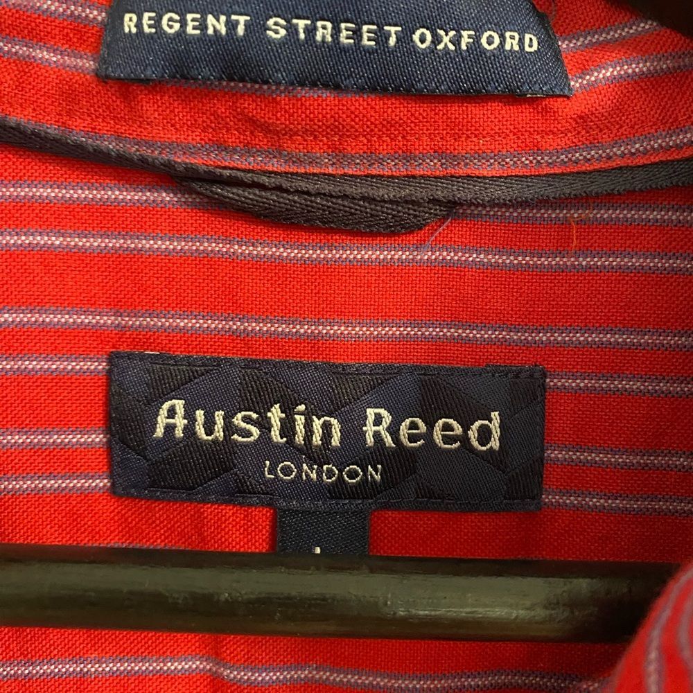 Austin Reed L Men's Button Down Long Sleeve Colorful Stripe Casual Vibrant UB-14 - Picture 4 of 9